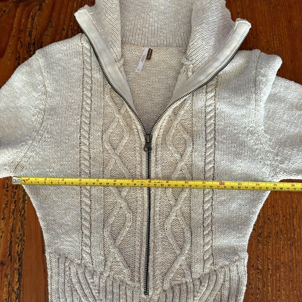 Free People Mont Blanc Mini Sweater Dress, Tan Oatmeal Color, Size Medium, Zip